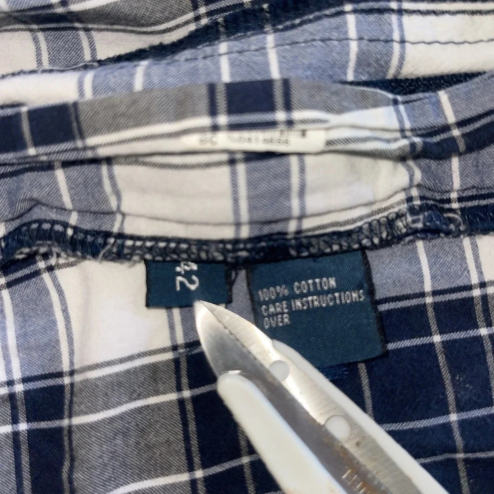 VTG Polo Ralph Lauren Shorts Mens 42 Blue Plaid‎ Cargo Preppy 90s Y2K Classic